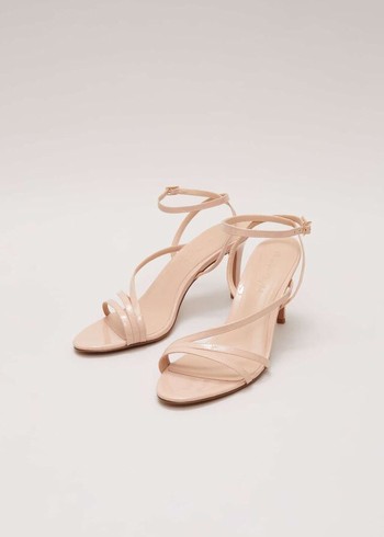 Phase Eight Patent Barely There Strappy Heels Pink USA | 2385790-ZE